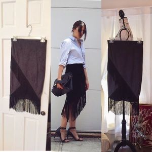 Gray BeBop suede skirt